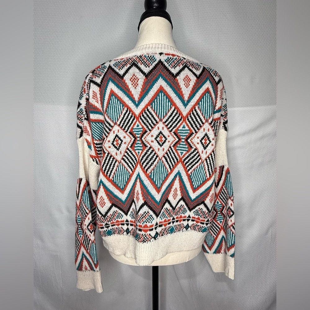 Geometric Patterned Sweater - Multicolor - Picture 3 of 4